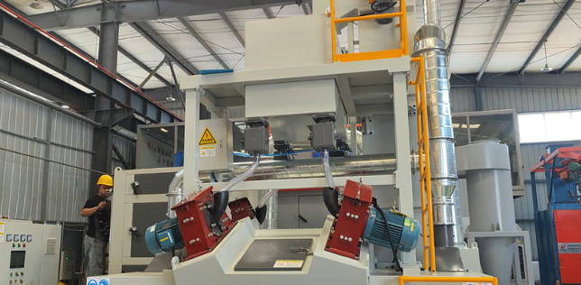 青海板材除锈强化，通过式抛丸机应用案例